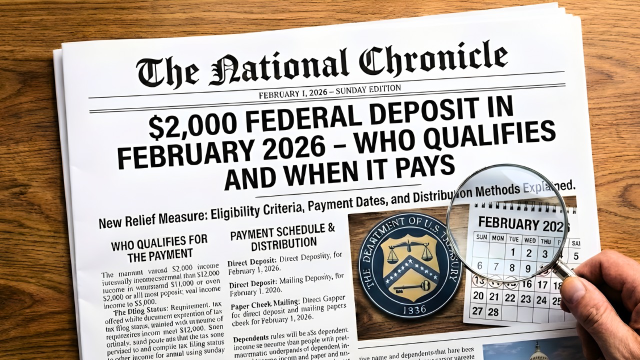 $2,000 Federal Deposit in February 2026 – Who Qualifies and When It Pays